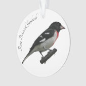 Roos-Breasted Grosbeak Ornament (voorkant)