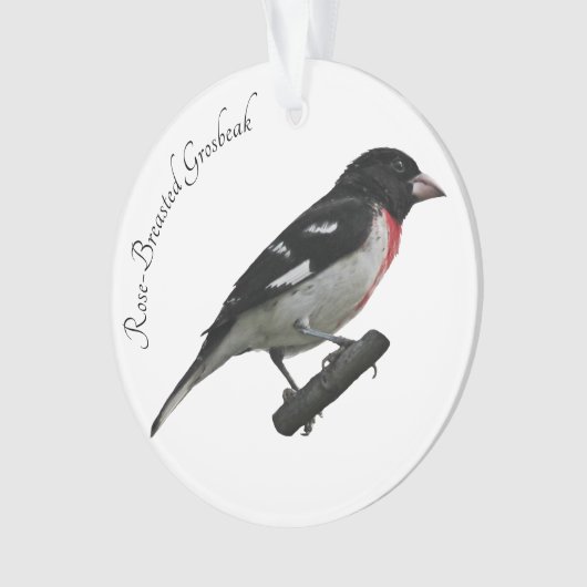 Roos-Breasted Grosbeak Ornament (voorkant)