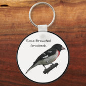 Roos-Breasted Grosbeak Sleutelhanger (Voorkant)