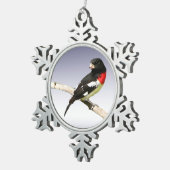 Roos-Breasted Grosbeak Tin Sneeuwvlok Ornament (Rechts)