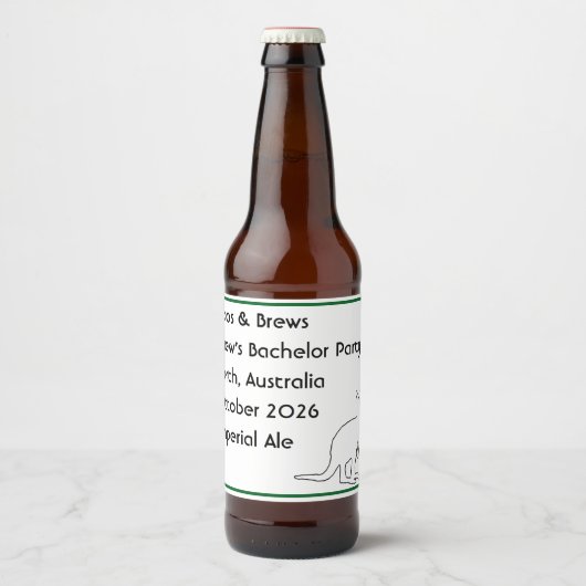 Roos & Brews Bachelor Party-herinnering Bier Etiket (Voorkant)