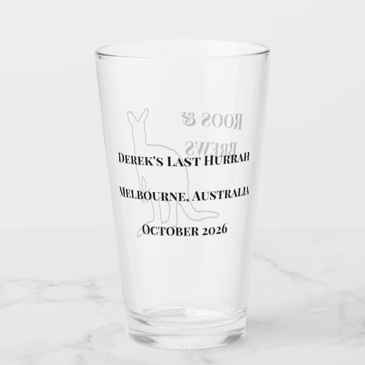 Roos & Brews Bachelor Party Herinnering Glas (Achterkant)