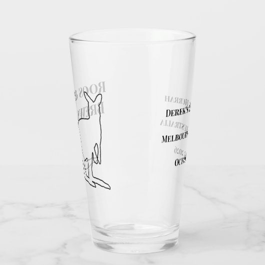 Roos & Brews Bachelor Party Herinnering Glas (Links)