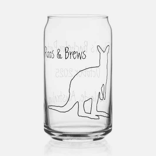 Roos & Brews Feestglas Blikvorm Glas (Voorkant)