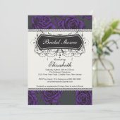 Roos Bridal Shower Invitation Paars Kaart (Staand voorkant)