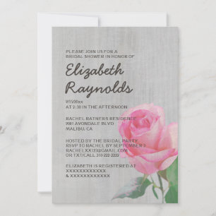 Roos Bridal Shower-uitnodigingen Kaart