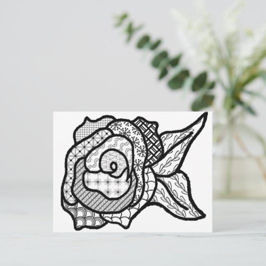 Roos Briefkaart (Staand voorkant)