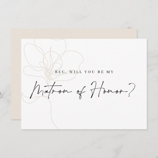 Roos briefkaart met ontwerpkaart (Voorkant / Achterkant)