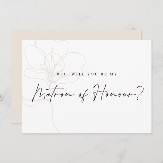 Roos briefkaart met ontwerpkaart (Voorkant / Achterkant)