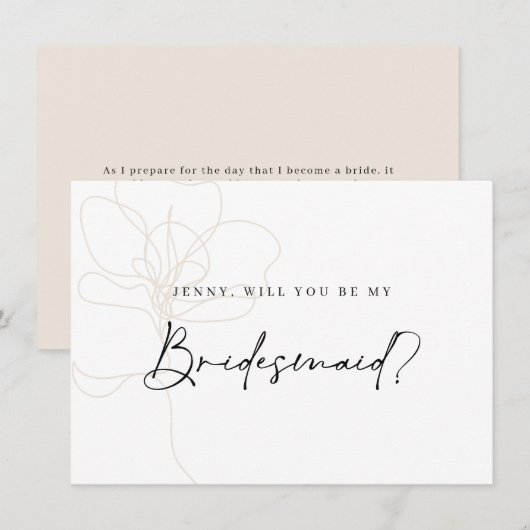 Roos briefkaart met ontwerpkaart (Voorkant / Achterkant)