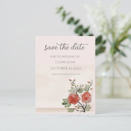  Roos (brij) Briefkaart (Staand voorkant)