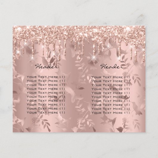 Roos brochure voor glitter Drips Makeup (Achterkant)
