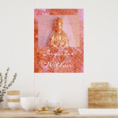 Roos-Bronze Kwan Yin Poster (Keuken)