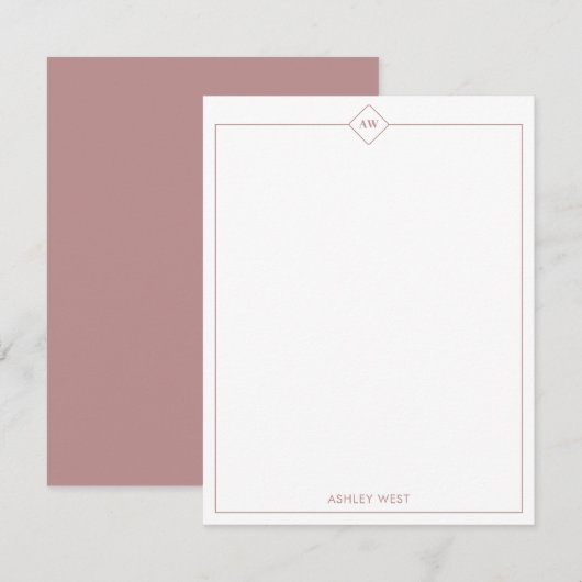 Roos Brown | Minimale persoonlijke banketbakkerij Notitiekaartje (Voorkant / Achterkant)