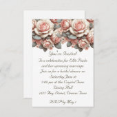 Roos bruidsboeket Kaart (Voorkant / Achterkant)