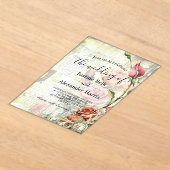 Roos bruiloft Acryl Uitnodigingen (Laagn)