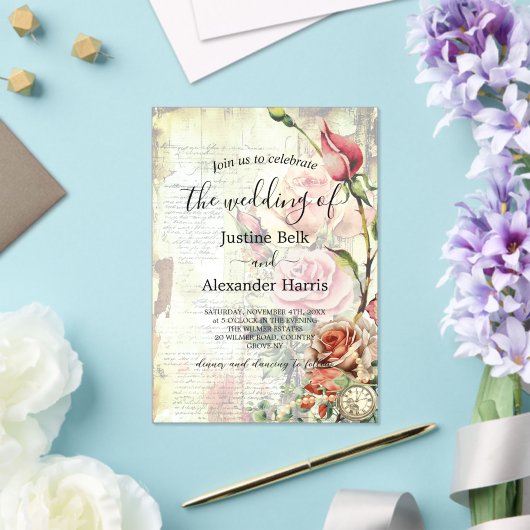 Roos bruiloft Acryl Uitnodigingen (Insitu (Huwelijk))