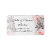  Roos Bruiloft Adresetiketten Etiket (Voorkant)