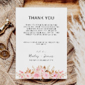 Roos bruiloft Bedankt Napkin Notitie Menu