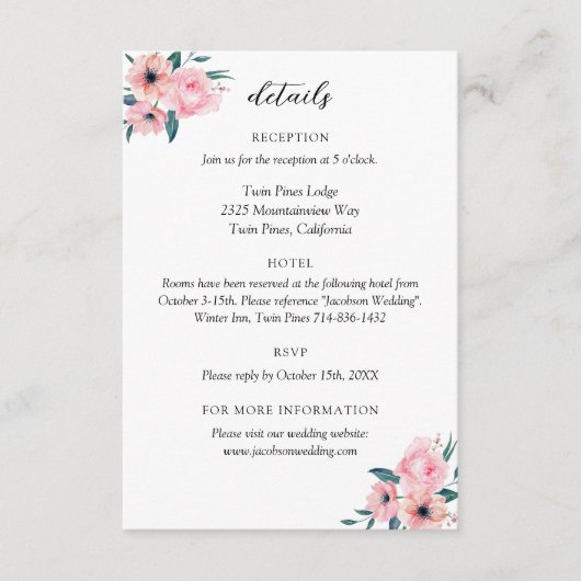 Roos bruiloft behuizing Kaart (Voorkant)