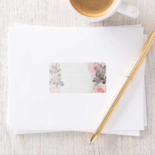  Roos Bruiloft Blank Adresetiketten Etiket (Insitu)