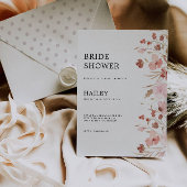 Roos bruiloft bruidsdouche uitnodiging