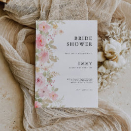 Roos bruiloft bruidsdouche uitnodiging