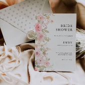 Roos bruiloft bruidsdouche uitnodiging