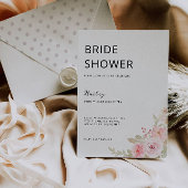 Roos bruiloft bruidsdouche uitnodiging