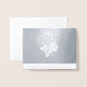 Roos bruiloft Dank u kraft papier foto zilver Folie Kaarten (Met envelop)