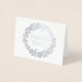 Roos bruiloft Dank u kraft papier foto zilver Folie Kaarten (Voorkant)