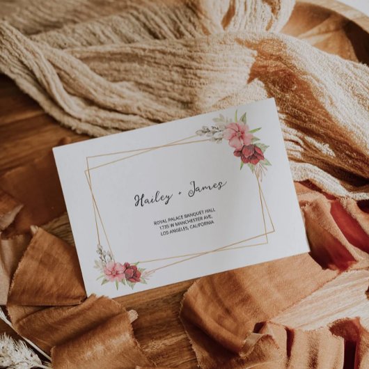 Roos bruiloft envelop adres Sjabloon