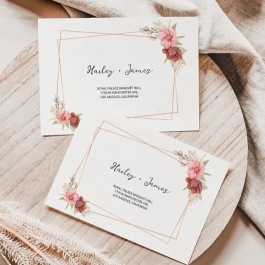 Roos bruiloft envelop adres Sjabloon