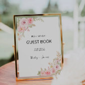 Roos bruiloft gastenboek teken Sjabloon Kaart