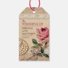  Roos bruiloft gunst Labels Cadeaulabel