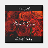 Roos bruiloft gunst magneet sjabloon (Voorkant)