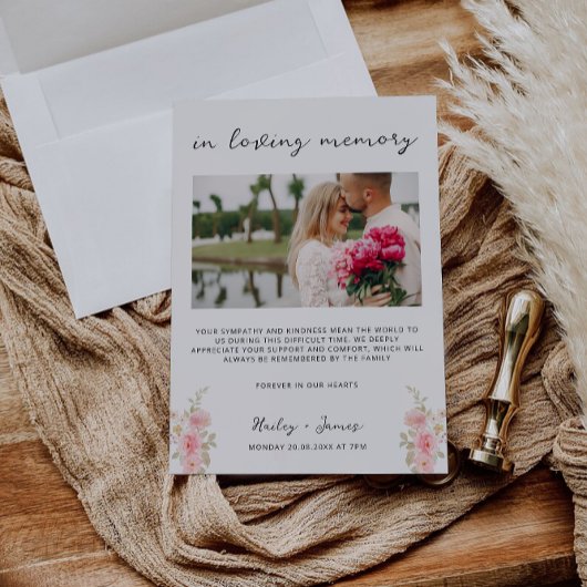 Roos bruiloft in liefdevolle herinnering teken Sja Kaart