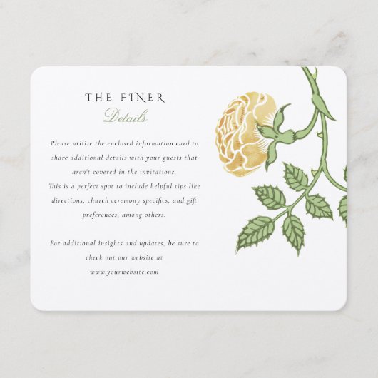  Roos bruiloft informatie Kaart (Voorkant)