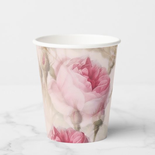  Roos bruiloft papier Cup Papieren Bekers (Voorkant)