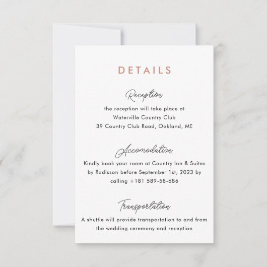 Roos bruiloft - Qr Code Enclosure Kaart (Voorkant)