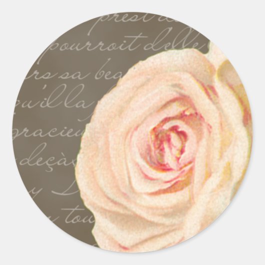 Roos bruiloft Ronde Sticker (Voorkant)