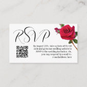 Roos Bruiloft RSVP QR code Behuizing Kaart (Voorkant)