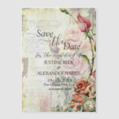  Roos bruiloft Save the Date Vellum Uitnodigingen (Voorkant)