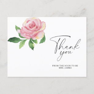 Roos - bruiloft thank you kaart
