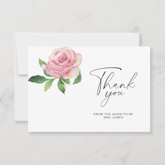 Roos - bruiloft thank you kaart (Voorkant)