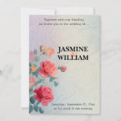 🌹  Roos bruiloft uitnodiging 💍🕊️ (Voorkant)