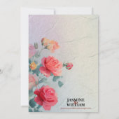 🌹  Roos bruiloft uitnodiging 💍🕊️ (Achterkant)