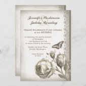 roos bruiloft uitnodiging (Voorkant / Achterkant)