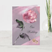 Roos bruiloft uitnodiging Kaart (Voorkant)