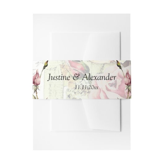  Roos bruiloft Uitnodigingen Wikkel (Voorkant Voorbeeld)